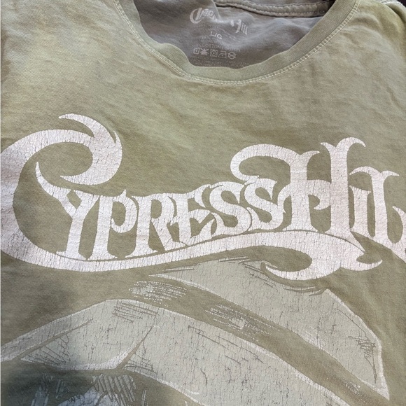 Vintage Cypress Hill Los Angeles Concert Band Olive Graphic Tee size Large - Picture 2 of 4
